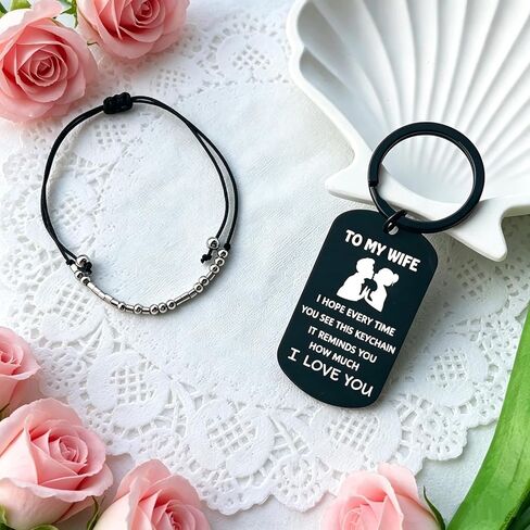 My Wife I Love You Gifts Keychain, Mother's Day Birthday Valentine's Day Romantic Gift For Her from Husband, Boyfriend in Saudi Arabia