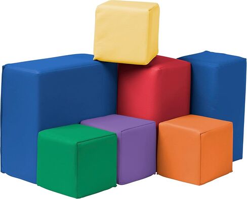 مكعبات بناء كبيرة من إسفنج سوفت زون من ECR4Kids، لعب ناعم للأطفال (مجموعة 7 قطع)، مكعبات للأطفال الصغار، معاصرة in Kuwait