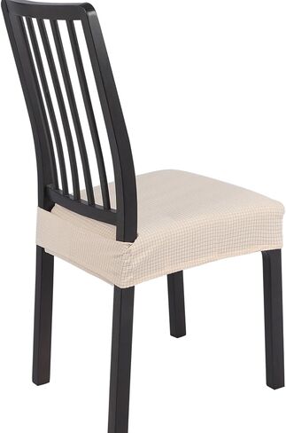 مجموعة SearchI Stretch المكونة من 6 قطع، أغطية مقاعد ناعمة قابلة للإزالة وقابلة للغسل لكراسي الطعام، وواقي غطاء مقعد غرفة الطعام (مغطى خلفي، بيج) in Kuwait