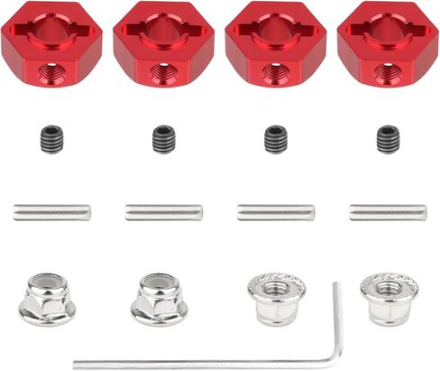 Hobbypark 12mm Wheel Hex Hubs 5mm Axle Hole Drive Adapter & M4 Lock Nuts for 1/12 1/10 RC Car Truck Buggy On Road RC Touring Racing Compatible with Traxxas Tamiya Redcat Axial Upgrades Parts (Blue) in Kuwait