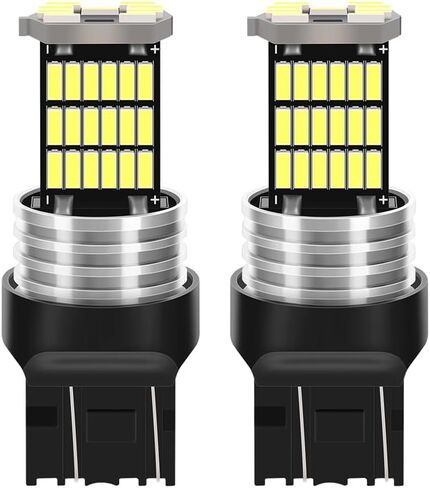 4014 45SMD LED Bulb T15 921 912 | 6000K Xenon White Backup Reverse Lights Daytime Running Light Side Marker Turn Signal | Built-in Resistor Canbus Error-Free | Plug and Play W16W 906 904 | Pack of 2 in Kuwait