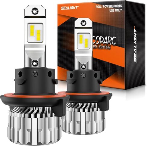 مصابيح SEALIGHT S6 9005/HB3 9006، ضوء ضباب 46000LM مع مروحة تبريد، 6500K أبيض بارد، عمر 60000 ساعة Canbus Ready Fog Light Powersport، مجموعات أقلام جانبية، حزمة من 4 in Kuwait