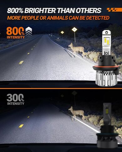 مصابيح SEALIGHT S6 9005/HB3 9006، ضوء ضباب 46000LM مع مروحة تبريد، 6500K أبيض بارد، عمر 60000 ساعة Canbus Ready Fog Light Powersport، مجموعات أقلام جانبية، حزمة من 4 in Kuwait