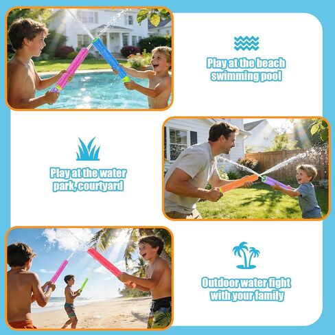 FENYAN Water Blasters, 6 Pack Foam Water Guns for Kids Adults, Swimming Pool Toys Water Squirter Gun, Summer Beach Party Outdoor Activities for Boys Girls Ages 4-8, 6-8, 8-12 in Kuwait