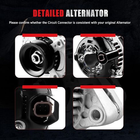Alternator Compatible with 3.5L for 2008-2012 for Honda for Accord, 2010 for Honda for Accord Crosstour Alternator 130AMP 12V 11392 AND0483 VND0483 104210-5910 in Kuwait