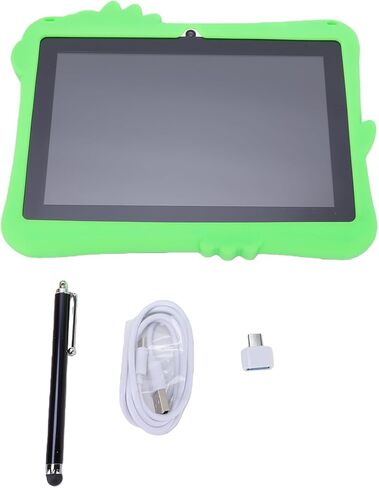 تابلت XUMIUZIY للأطفال، تابلت أندرويد 8 بوصة، شاشة LED HD، ذاكرة وصول عشوائي 2 جيجابايت + 16 جيجابايت، كاميرات مزدوجة 2 ميجابكسل + 5 ميجابكسل، 3000 مللي أمبير، مع قلم ومحول OTG، حافظة مقاومة للصدمات مع حامل قابل للتعديل (أخضر) in Kuwait