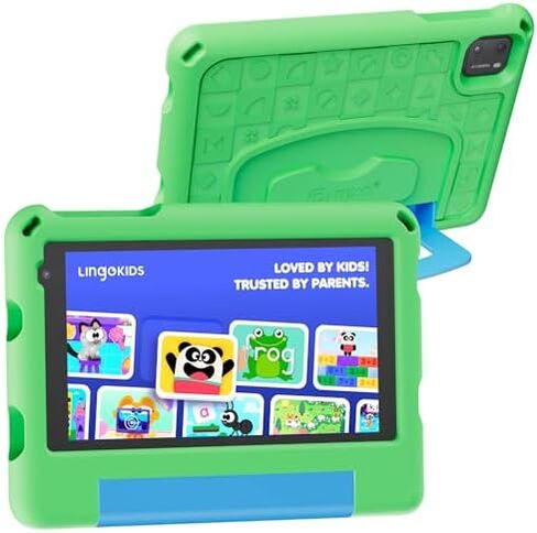 Contixo A7 Kids Tablet Bundle with Bluetooth Headphones & Sleeve Case, 7 Inch Android 15 Tablet for Kids Ages 3-12, 3GB RAM 32GB Storage, Lingokids & Epic, 14 Learning Apps, Parental Controls, Green in Kuwait