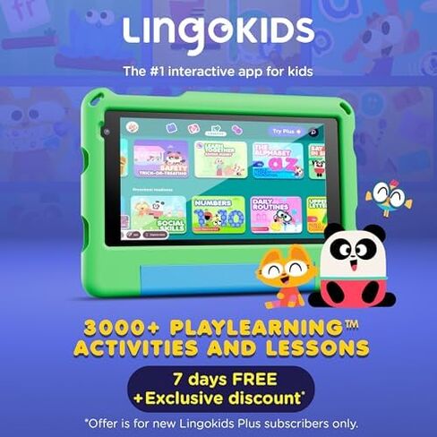 Contixo A7 Kids Tablet Bundle with Bluetooth Headphones & Sleeve Case, 7 Inch Android 15 Tablet for Kids Ages 3-12, 3GB RAM 32GB Storage, Lingokids & Epic, 14 Learning Apps, Parental Controls, Green in Kuwait