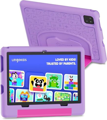 Contixo A10 Kids Tablet Bundle with Bluetooth Headphones & Sleeve Case, 10.1" HD Android 15 Learning Tablet for Kids Ages 3-12, 4GB RAM, 64GB, Lingokids, Epic!, Parental Controls, Purple in Kuwait