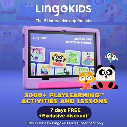 Contixo A10 Kids Tablet Bundle with Bluetooth Headphones & Sleeve Case, 10.1" HD Android 15 Learning Tablet for Kids Ages 3-12, 4GB RAM, 64GB, Lingokids, Epic!, Parental Controls, Purple in Kuwait