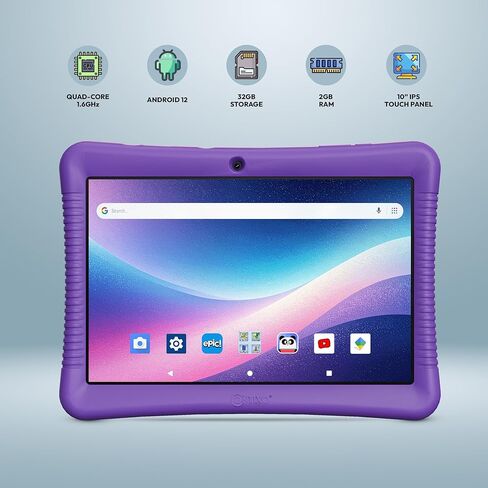 Contixo K102 Kids Tablet Bundle with Smart Watch & Sleeve Bag, 10 Inch Android Tablet for Kids with 32GB, Educational Kids Watch with Games, Camera, Music Player, Parental Controls - Purple in Kuwait