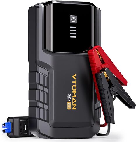 VTOMAN VL3 Jump Starter Upgraded with LiFePO4 Battery, 3000A Portable Car Battery Booster for Up to 7.0L Gas and 5.0L Diesel Engines, 12V Jump Box with LED Flashlight, Jumper Cable, Storage Bag in Kuwait