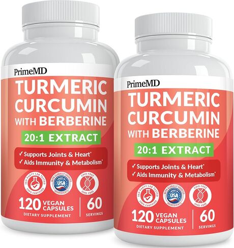5-in-1 Turmeric Curcumin Supplement (4210mg) with Berberine, & Ceylon Cinnamon - Organic Turmeric Curcumin with Black Pepper and Ginger Supplements for Joint, Heart, Gut, & Metabolic Support (120 ct) in Saudi Arabia