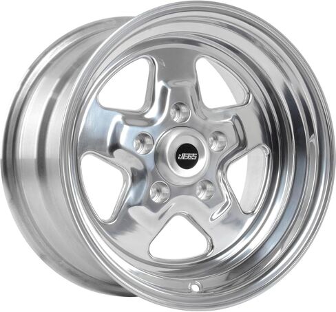 JEGS Sport Star Aluminum Wheel 15in.x 8in.| 5 x 4.75in.Wheel Bolt Pattern Spacing | 0 mm Offset | 4.5in.Backspacing | Polished Finish | 3.27in.Center Bore | Includes Center Cap in Kuwait