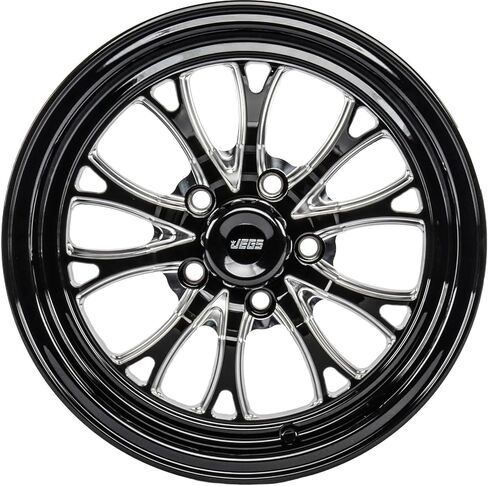 عجلة JEGS SSR سبايك 15 × 4 | 5 × 4.5 بوصة. تباعد نمط مسمار العجلة | -19 ملم إزاحة | 1.75 بوصة مسافة خلفية | أسود لامع مع لمسات بارزة مطحونة | 3.27 بوصة تتحمل المركز in Kuwait