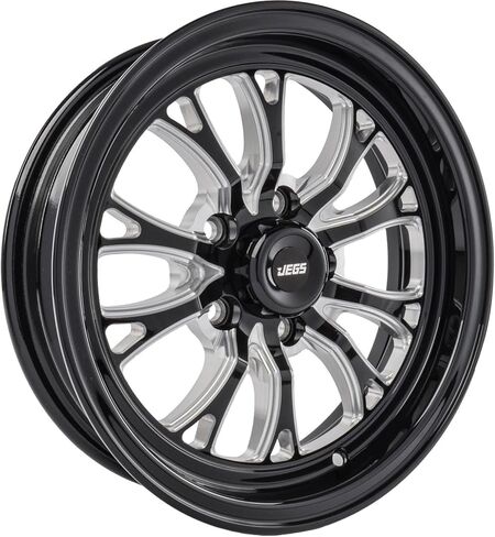عجلة JEGS SSR سبايك 15 × 4 | 5 × 4.5 بوصة. تباعد نمط مسمار العجلة | -19 ملم إزاحة | 1.75 بوصة مسافة خلفية | أسود لامع مع لمسات بارزة مطحونة | 3.27 بوصة تتحمل المركز in Kuwait