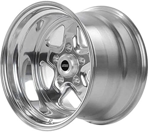 JEGS Sport Star Aluminum Wheel 15in.x 10in.| 5 x 4.75in.Wheel Bolt Pattern Spacing | -25 mm Offset | 4.5in.Backspacing | Polished Finish | 3.27in.Center Bore | Includes Center Cap in Kuwait