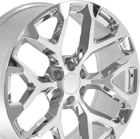OE Wheels CV98B 24 Inch Rim Fits Silverado 1500 Snowflake Style 6x139.7 24x10 Chrome - Hollander 5668 (1) in Kuwait