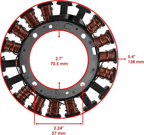 Caltric Stator Charging Coil Compatible with John Deere X390 X394 X465 X500 X530 X534 X570 X580 / Ztrak X584 Z445 Z465 Z540M Z540R Z645 Z655 in Kuwait