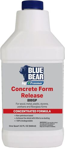 BLUE BEAR 800GP: إطلاق نموذج خرساني - عالي الإنتاجية - غير ملطخ - عامل تحرير خرسانة قابل للتحلل الحيوي لأشكال الخشب والمعادن والبلاستيك والستايرين واليوريثان والألياف الزجاجية - 1 كوارت in Kuwait