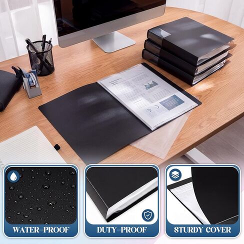 Zhehao 8 Pack 80 Pocket Binder with Plastic Sleeves 9"x12" Portfolio Folder Clear Sheet Protectors Large Presentation Book for Artwork Document Organizer School Office Paper Certificate A4(Black) in Saudi Arabia