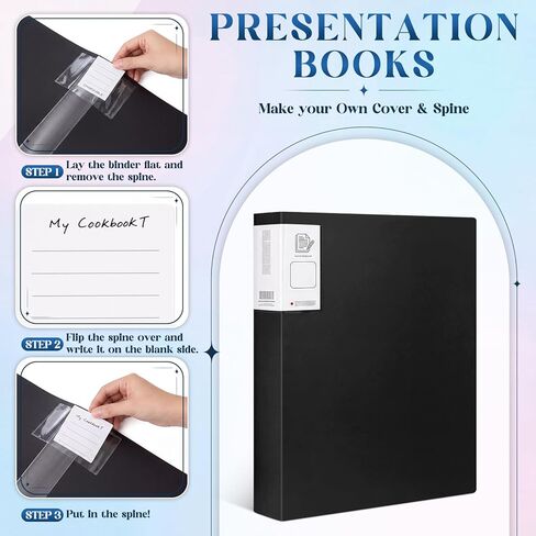 Zhehao 8 Pack 80 Pocket Binder with Plastic Sleeves 9"x12" Portfolio Folder Clear Sheet Protectors Large Presentation Book for Artwork Document Organizer School Office Paper Certificate A4(Black) in Saudi Arabia