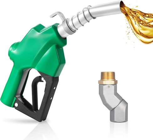 VEVOR 1 Inch NPT Automatic Fuel Nozzle with Swivel, Max Flow Rate 21.6 GPM, Auto Shut Off Diesel Gas Pump Nozzle with 3-Speed Trigger Lock & 1-3/16 in (OD=30.1 mm) Spout for Gasoline, Diesel, Kerosene in Kuwait