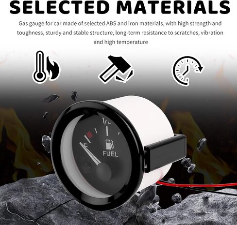 2 Inch 52mm Fuel Gauge for Car with E-1/2-F Pointer Dash,12V Gas Gauge Kit Includes Bracket,Nuts,240-33ohm Universal Fuel Level Gauges Meter Kit for Cars,SUVs,Motorcycle,Boats in Kuwait