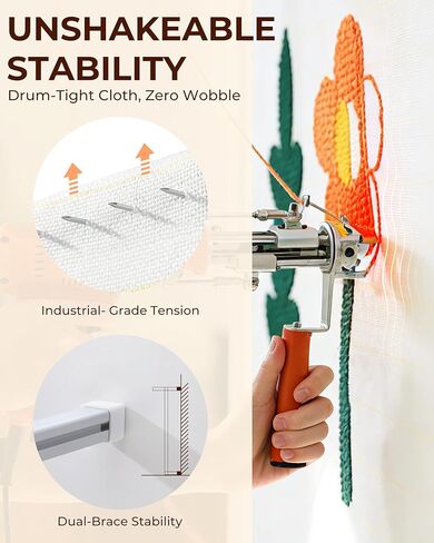 Cozytuft Aluminum Tufting Frame (67") with Anti-Puncture Strip, Adjustable & Expandable Floor Stand from 45" to 67" for Large Rugs & Wall Hangings, Stable Design, Beginners Friendly in Kuwait