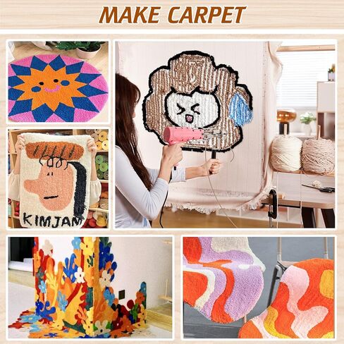BESGEER Rug Tufting Frame with Tufting Cloth, 29.5" x 29.5" Wooden Frame Rug Making Supplies for Tufting Gun, Table Stand Frame Carpet Making in Kuwait