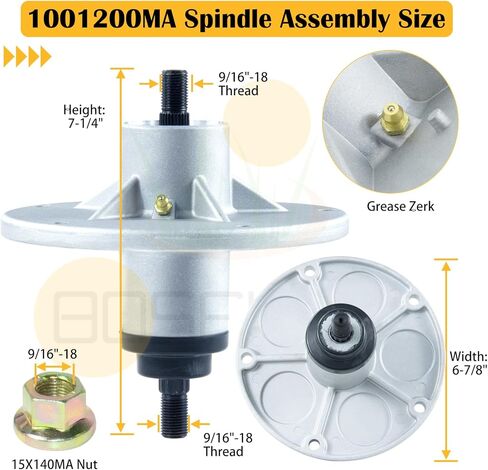 2 Pack 1001200MA Spindle Assembly Replaces Murray 1001200MA Spindle 492574MA 1001046 1001200 092574 94129MA 7601127MA for Murray 42 inch Deck Spindle Murray 38'' 40'' 42'' 46'' Lawn Tractors in Kuwait