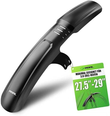 RBRL Bike Fender Set for MTB & E-Bike – Full Coverage Mudguards Compatible with 27.5" / 29" Wheels up to 3.0" – Durable Splash Guard Against Mud & Water – Stable, Tool-Free Installation(Front) in Saudi Arabia
