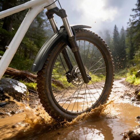 RBRL Bike Fender Set for MTB & E-Bike – Full Coverage Mudguards Compatible with 27.5" / 29" Wheels up to 3.0" – Durable Splash Guard Against Mud & Water – Stable, Tool-Free Installation(Front) in Saudi Arabia