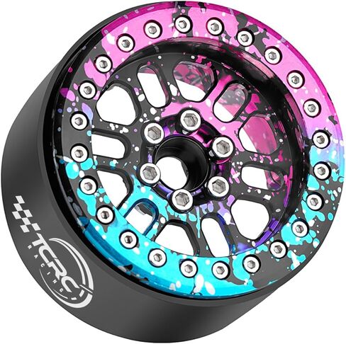 4PCS Splash Anodizing Aluminum 2.2 Inch Beadlock Wheels Hubs for 1/10 Axial Wraith RR10 YETI SCX10 D90 TRAXXAS TRX4 CC01 RC Crawler Car in Saudi Arabia