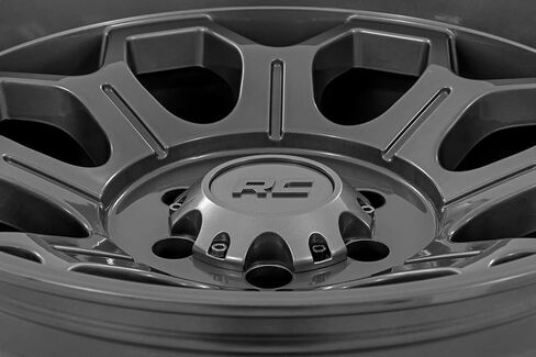 Rough Country 77 Series One-Piece Aluminum Wheel - 20x9, 6x5.5" Bolt Pattern, 0mm Offset, Gun Metal Gray in Kuwait