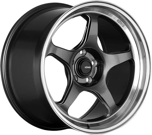 Konig Hyperspec 19x8.5A 5x114.3 ET42 Anthracite Metallic Wheel w/ Mirror Machined Lip (Knurled Bead) in Kuwait