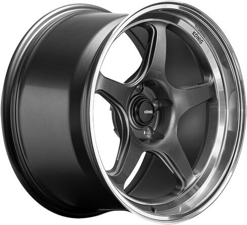 Konig Hyperspec 19x8.5A 5x114.3 ET42 Anthracite Metallic Wheel w/ Mirror Machined Lip (Knurled Bead) in Kuwait