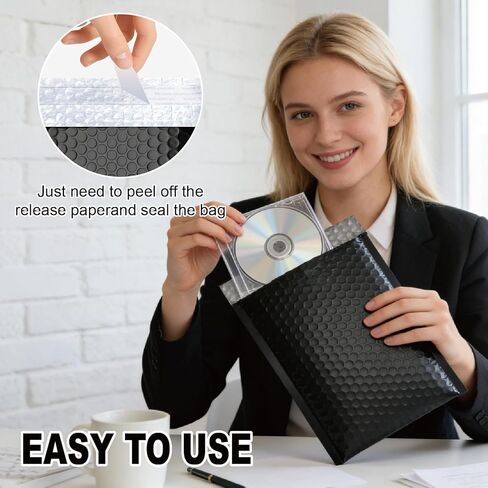 100PC Bubble Mailers 6x10 Inch, Black Self-Sealing Padded Shipping Envelopes, Waterproof Cushioned Mailers Bulk for Small Business, eCommerce, Packaging, Mailing & Shipping Supplies in Kuwait