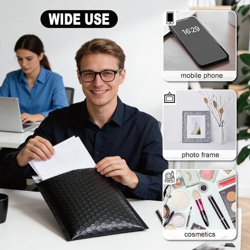 100PC Bubble Mailers 6x10 Inch, Black Self-Sealing Padded Shipping Envelopes, Waterproof Cushioned Mailers Bulk for Small Business, eCommerce, Packaging, Mailing & Shipping Supplies in Kuwait