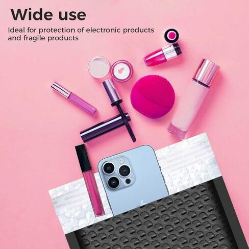 100PC Bubble Mailers 6x10 Inch, Black Self-Sealing Padded Shipping Envelopes, Waterproof Cushioned Mailers Bulk for Small Business, eCommerce, Packaging, Mailing & Shipping Supplies in Kuwait