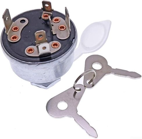 Ignition Switch 4-Position with Keys and Protective Cap for Lucas 35670 128SA Tractor and Agricultural Vehicles, 12V/24V Metal in Kuwait