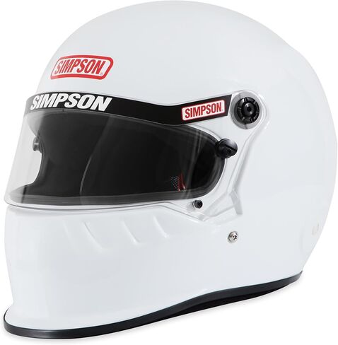 Simpson Helmet, Vudo, Full Face, Snell SA2025, Head and Neck Restraint Ready, White, Medium, Each in Kuwait