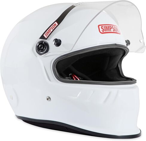 Simpson Helmet, Vudo, Full Face, Snell SA2025, Head and Neck Restraint Ready, White, Medium, Each in Kuwait