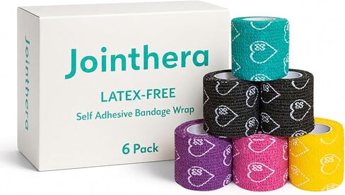 Premium LATEX FREE Self Adhesive Bandage Wrap - 2 Inch x 5 Yards, 24 Pack | Elastic Cohesive Bandages, Vet Wound Tape for Pet, Athletic Adherent Grip for Sports, Medical and Tattoo Supplies in Saudi Arabia