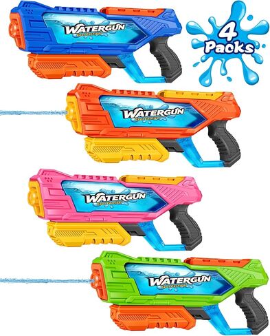Quanquer 1000cc Water Guns for Kids Adults - 3 Pack Fast-Fill Super Squirt Blaster Soaker with 32 Feet Shooting Range Pump Action Summer Gift Outdoor Toys for Swimming Pool Beach Water Fighting in Kuwait