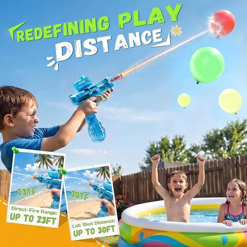 Electric Water Gun for Kids Adults, 2 Pack Automatic Squirt Gun with LED Flame Effect & Realistic Slide Action, Lightweight Rechargeable Water Blaster for Outdoor Summer Pool Beach Night Toys in Kuwait