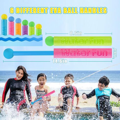 FENYAN Water Blasters 12PCS, Foam Squirt Guns for Toddlers 1-3, Pool Toys Water Soaker Squirter Gun for Kids 3-10, Summer Beach Party Game Water Fighting in Kuwait