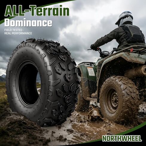 إطارات دراجة صغيرة مقاس 19x7-8، إطارات 19x7x8 ATV/UTV لجميع التضاريس لمسار الطين الرملي، 4PR، الشباب، مداس غير اتجاهي، بدون أنبوب، مجموعة من 2 in Kuwait