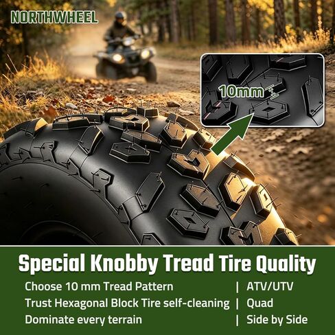 إطارات دراجة صغيرة مقاس 19x7-8، إطارات 19x7x8 ATV/UTV لجميع التضاريس لمسار الطين الرملي، 4PR، الشباب، مداس غير اتجاهي، بدون أنبوب، مجموعة من 2 in Kuwait