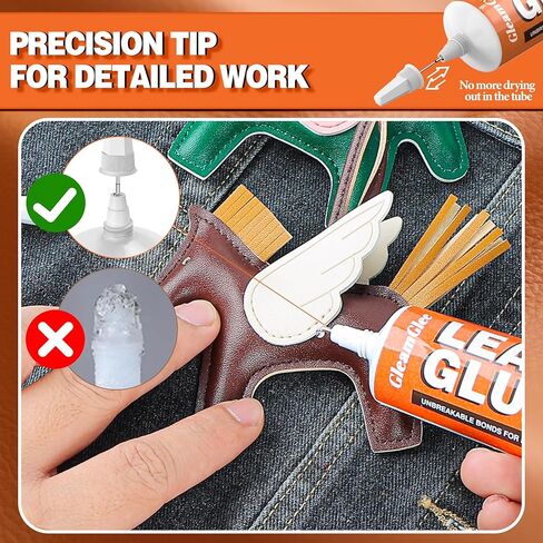 Leather Glue 60ml - Extra Strong, Waterproof & Flexible Adhesive - Fast-Drying Repair Glue for Leather & Vinyl - Ideal for Shoes, Bags, Sofas, Jackets, Car Seats & More in Kuwait